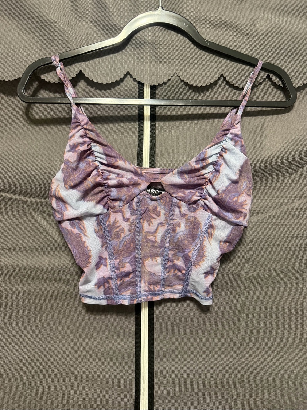 Urban Outfitters Purple Mesh Bralette with Tiger design